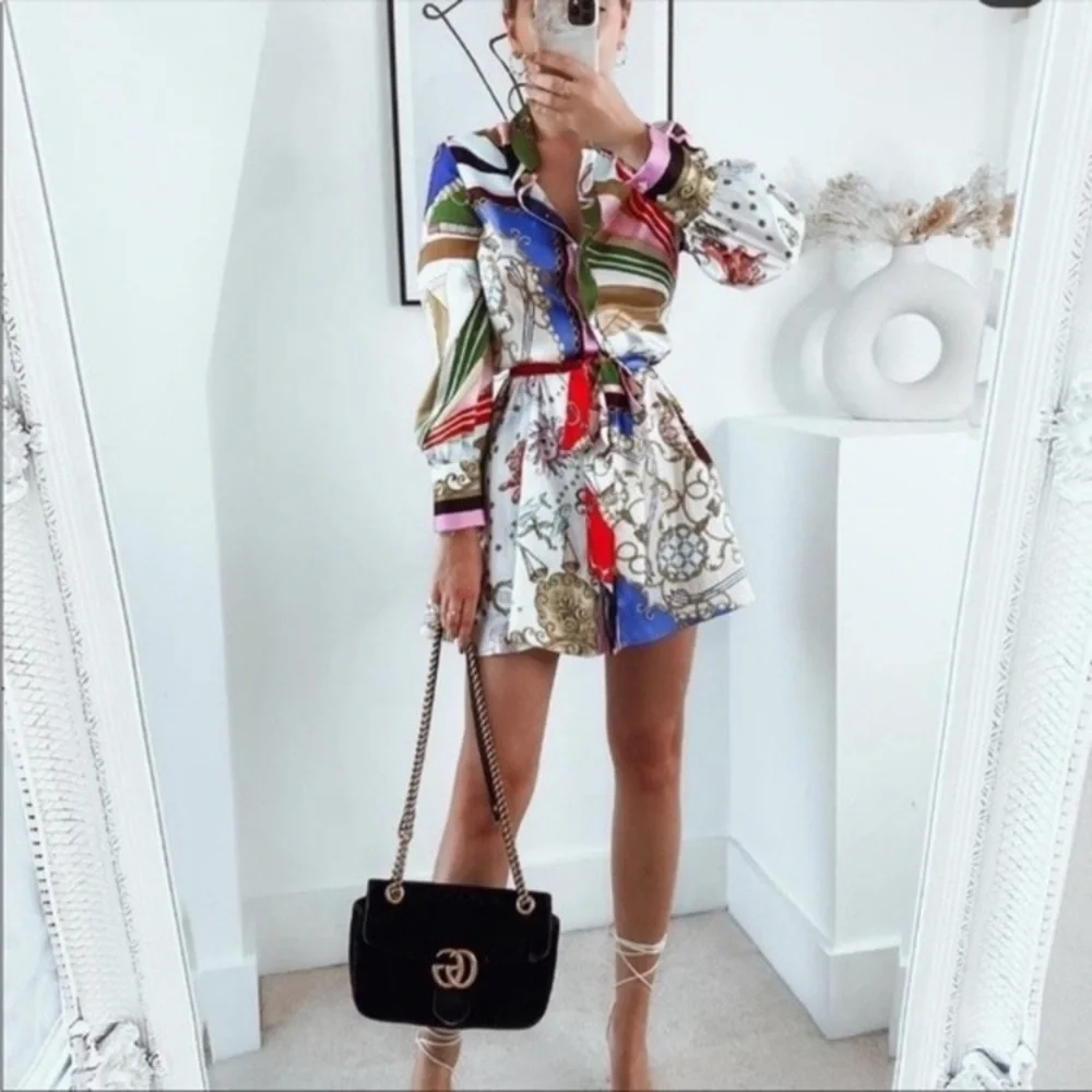 EUC Zara Gorgeous Print Tie Waist Dress - Picture 7 of 7